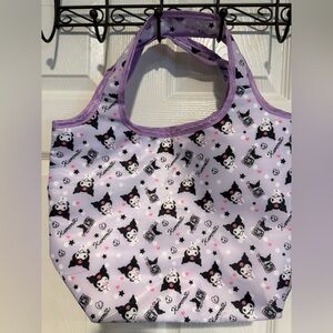 Cute Purple Tote Bag with Cartoon Print